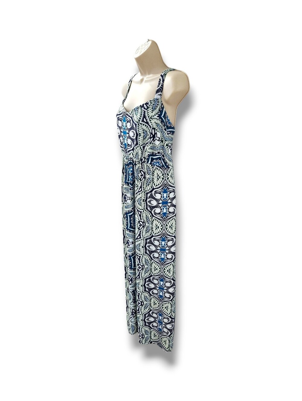 Faded Glory Geometric Paisley Print Sleeveless Knit Maxi Dress | 2X - Picture 7 of 8